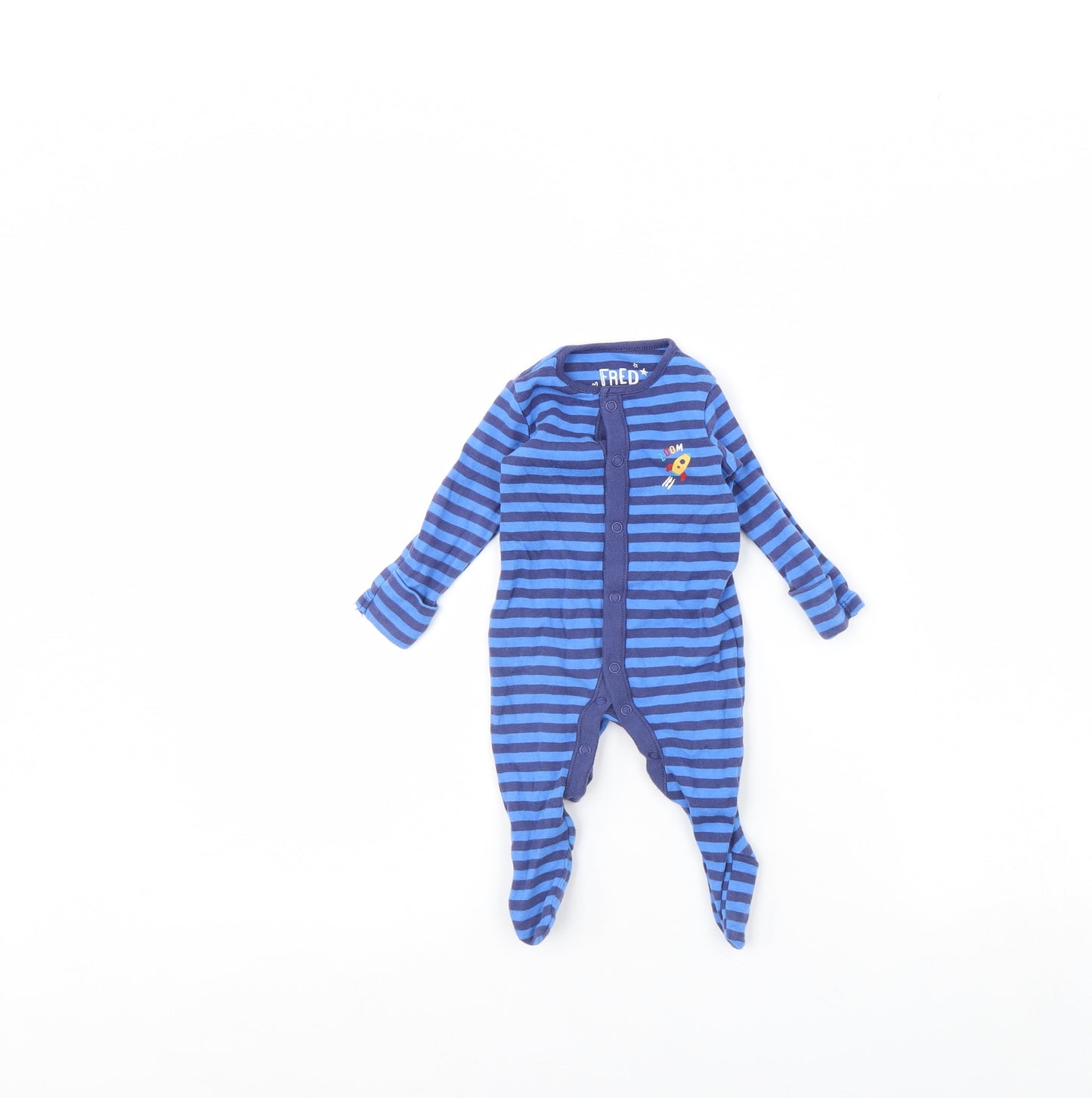 fred & flo Baby Blue Striped  Babygrow One-Piece Size 0-3 Months