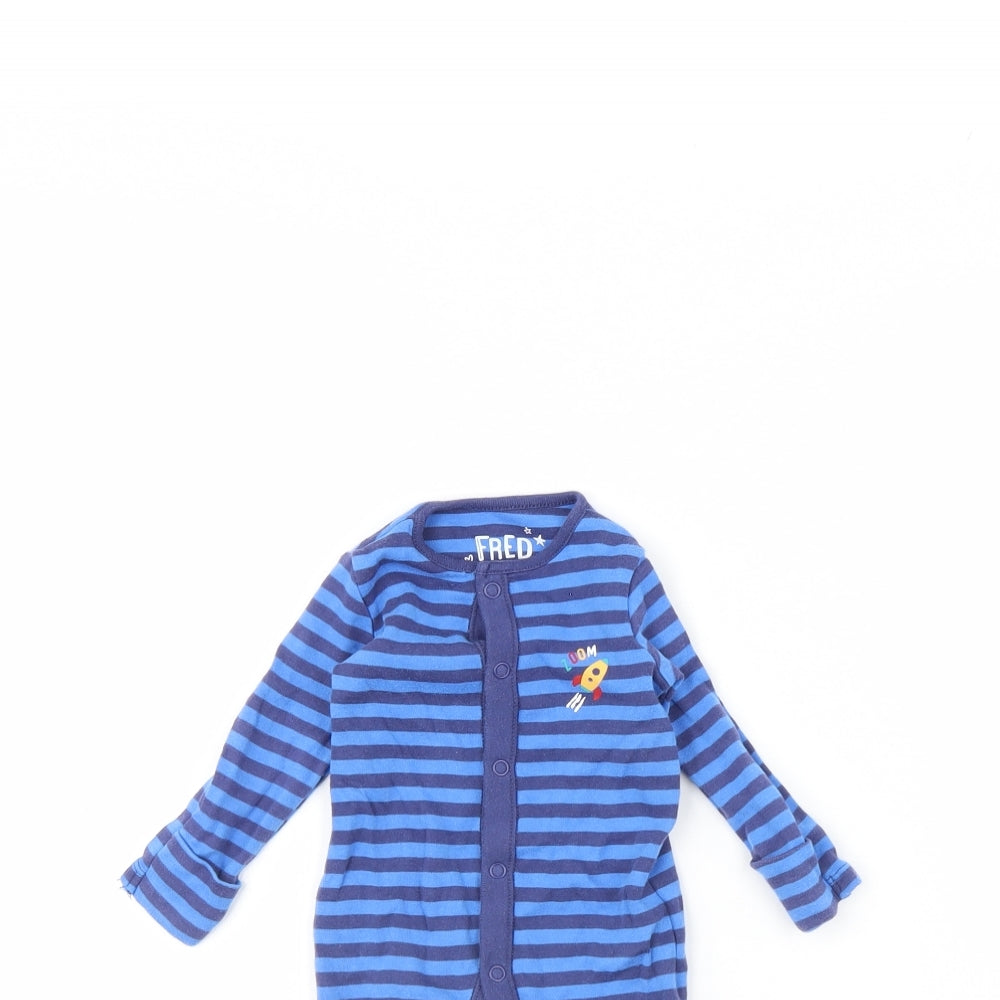 fred & flo Baby Blue Striped  Babygrow One-Piece Size 0-3 Months