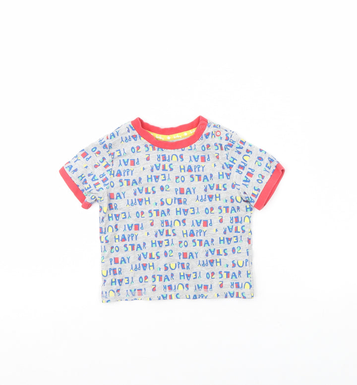 TU Baby Grey Spotted  Basic T-Shirt Size 6-9 Months  - star