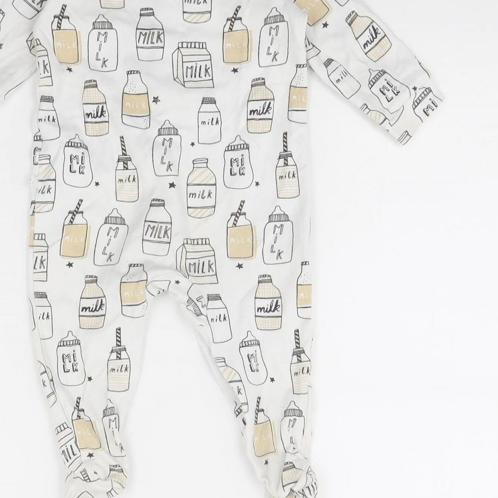 NEXT Baby White Spotted  Babygrow One-Piece Size 6-9 Months  - milk