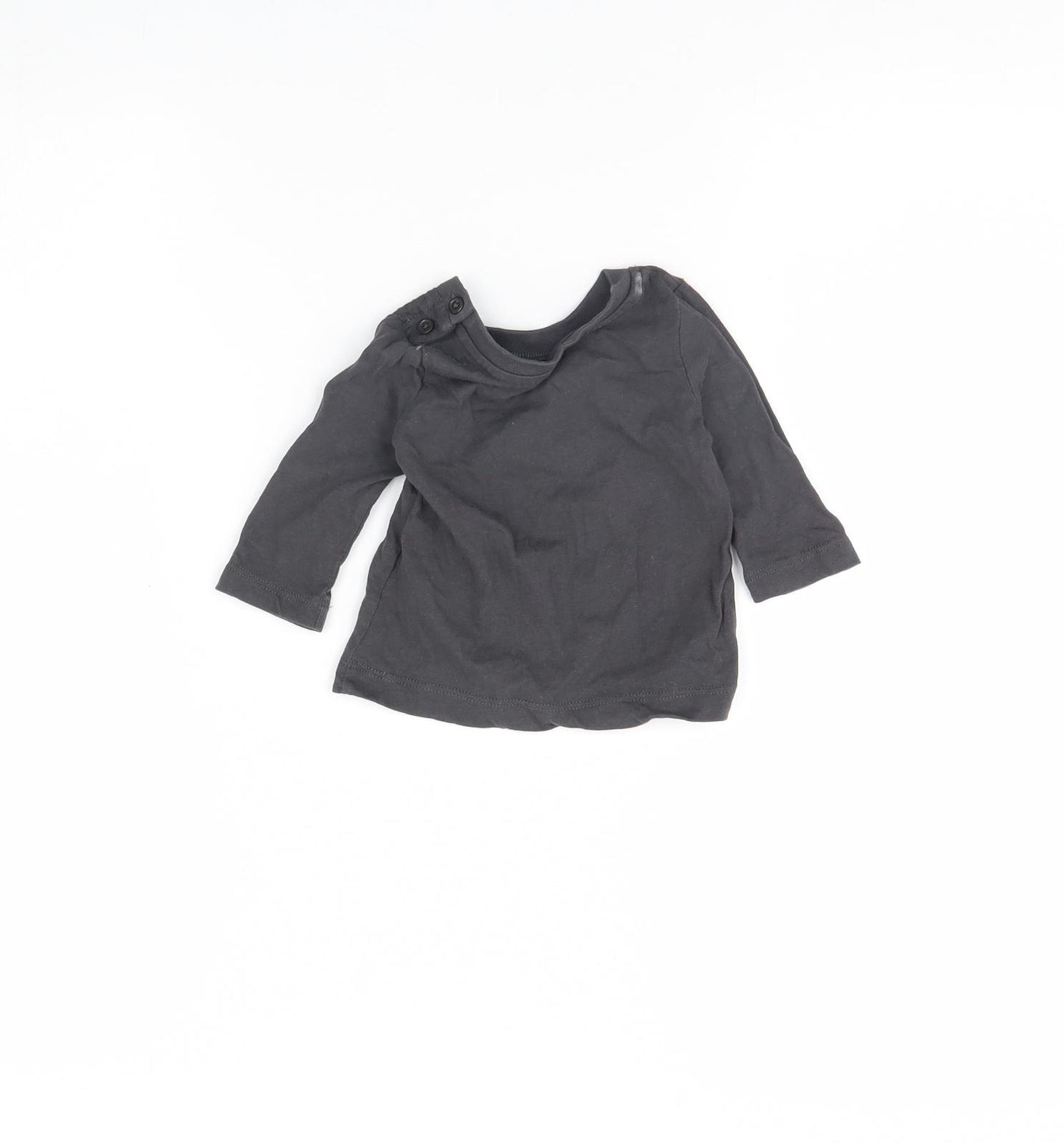 Preworn Baby Grey   Basic T-Shirt Size 0-3 Months  - Dinosaur