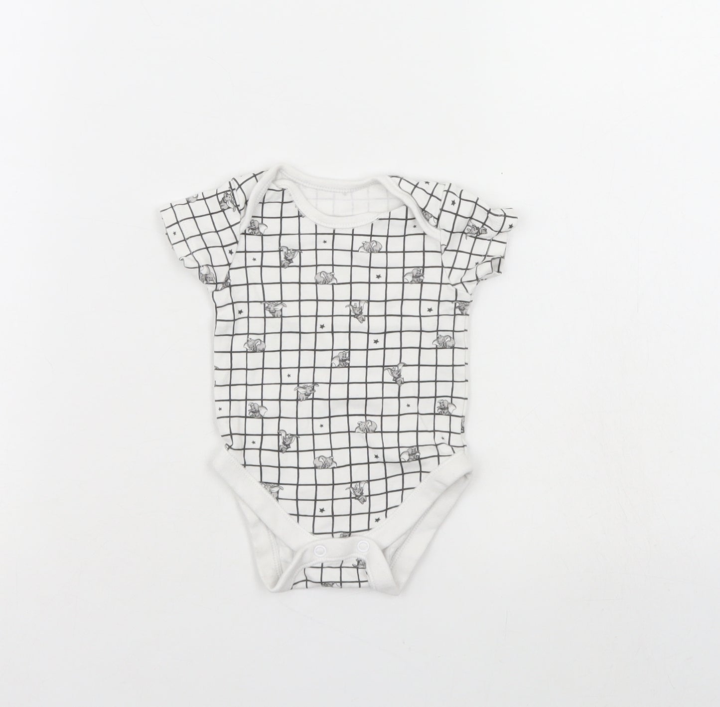 George Baby White Check  Babygrow One-Piece Size 0-3 Months  - Disney