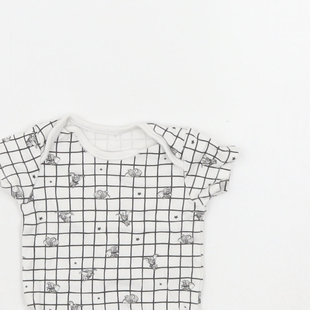 George Baby White Check  Babygrow One-Piece Size 0-3 Months  - Disney