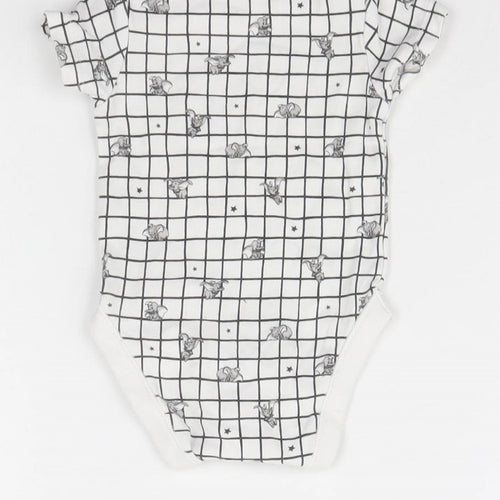 George Baby White Check  Babygrow One-Piece Size 0-3 Months  - Disney