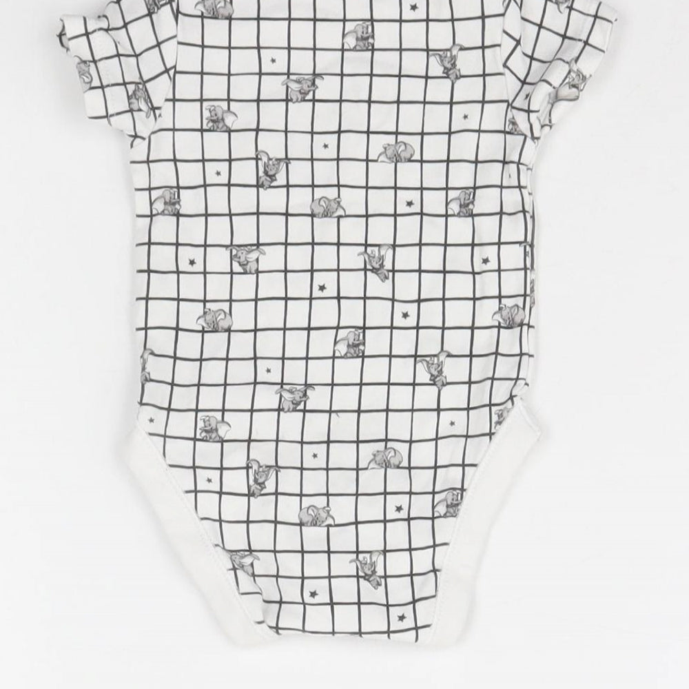 George Baby White Check  Babygrow One-Piece Size 0-3 Months  - Disney