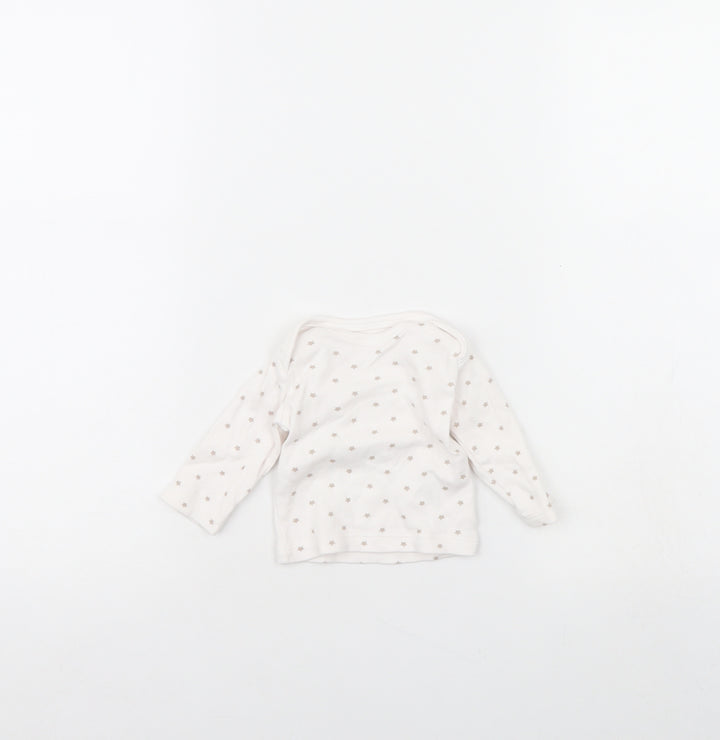 Preworn Baby White Spotted  Basic T-Shirt Size 0-3 Months