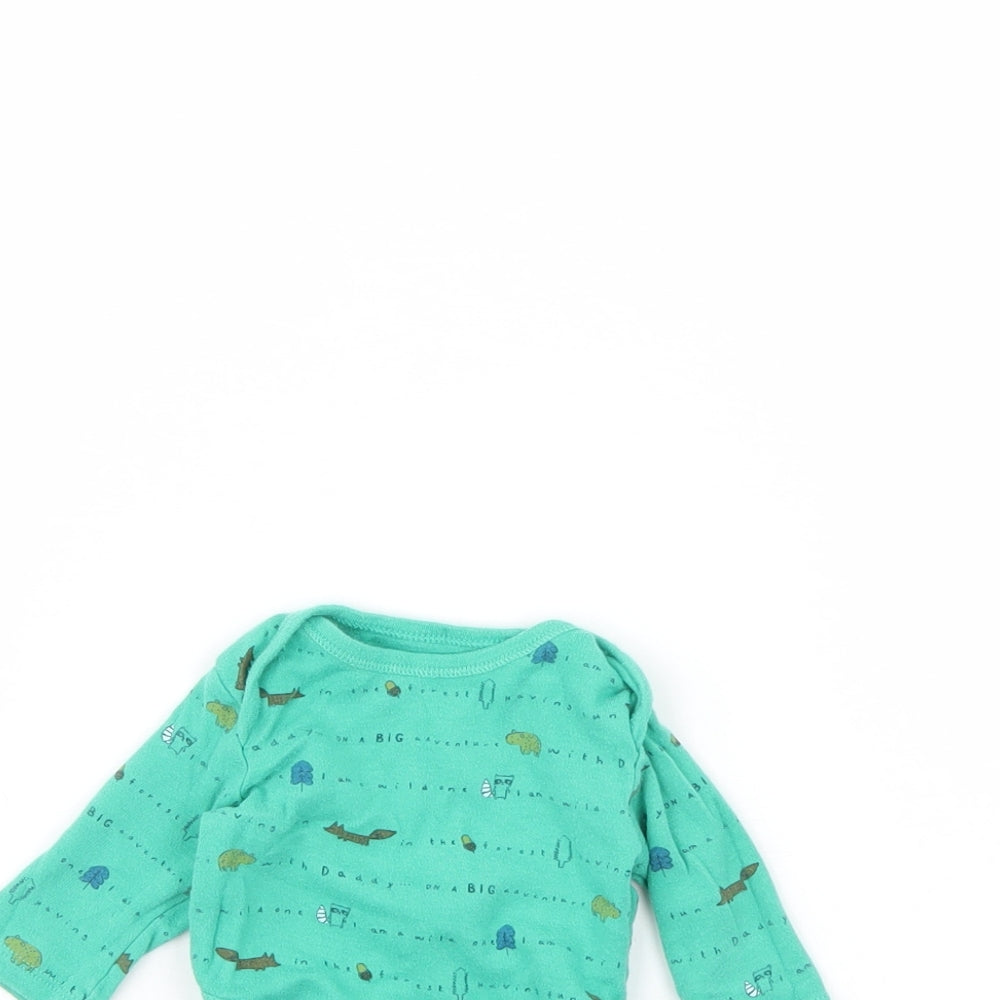 Primark Baby Green Spotted  Babygrow One-Piece Size 0-3 Months