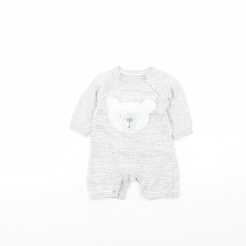George Baby Grey   Babygrow One-Piece Size 0-3 Months