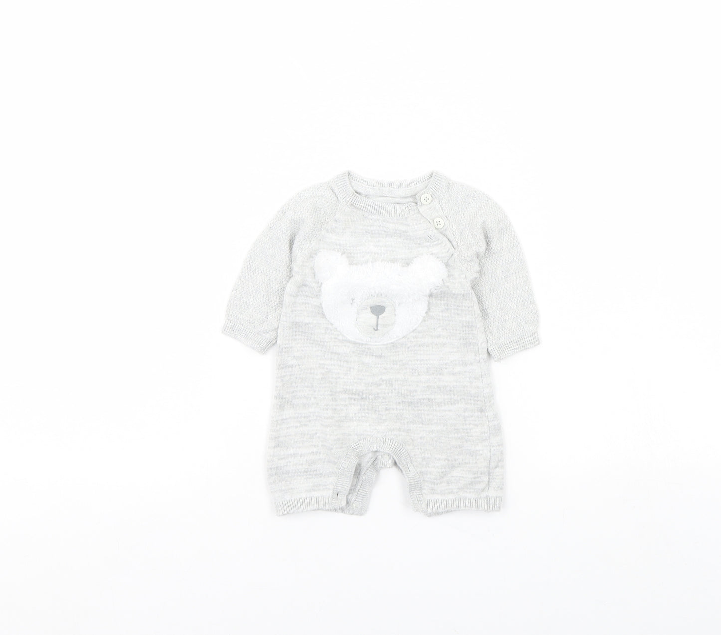 George Baby Grey   Babygrow One-Piece Size 0-3 Months