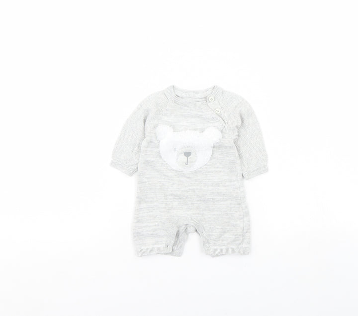 George Baby Grey   Babygrow One-Piece Size 0-3 Months