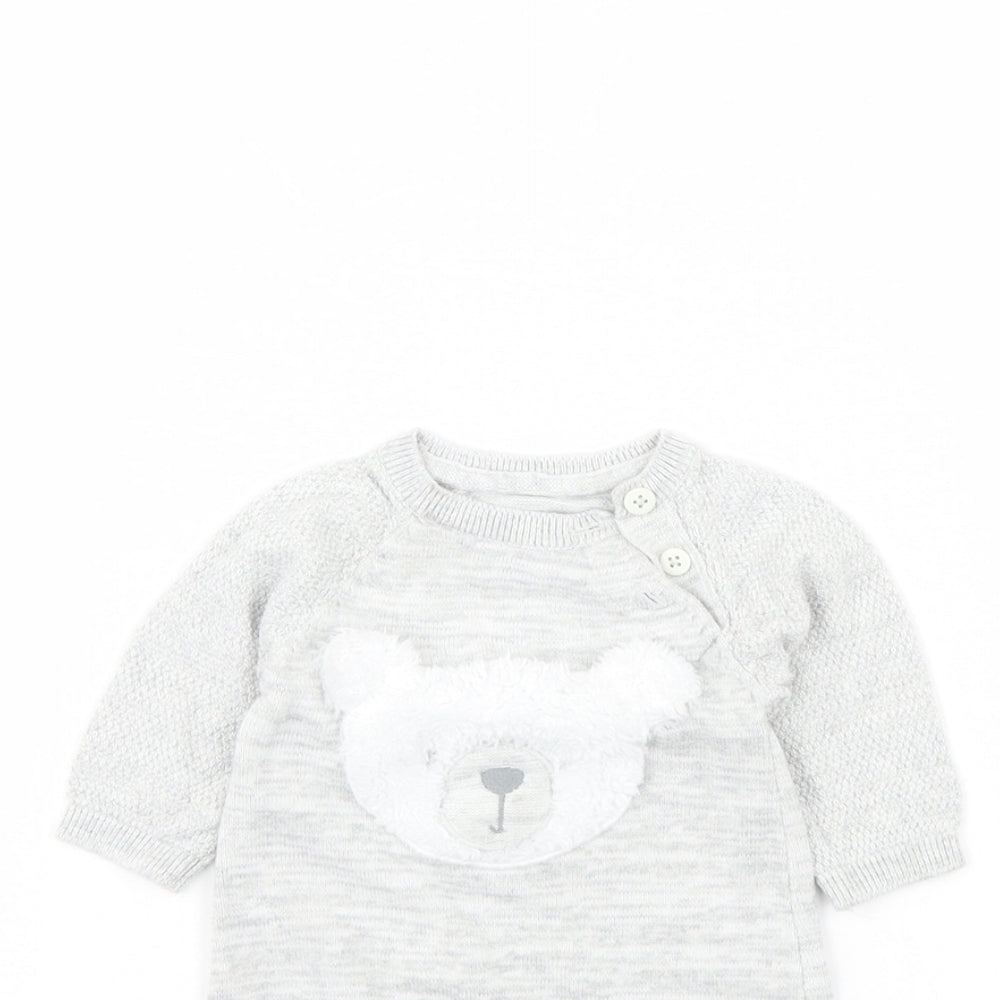 George Baby Grey   Babygrow One-Piece Size 0-3 Months