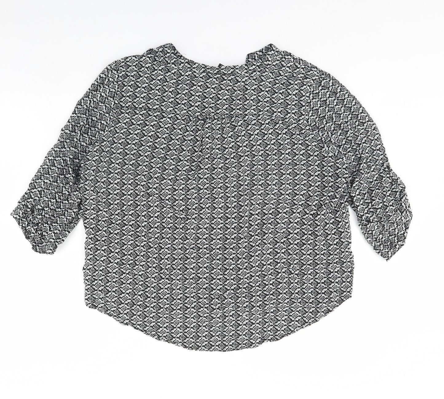 Atmosphere Womens Black Geometric  Basic Blouse Size 20