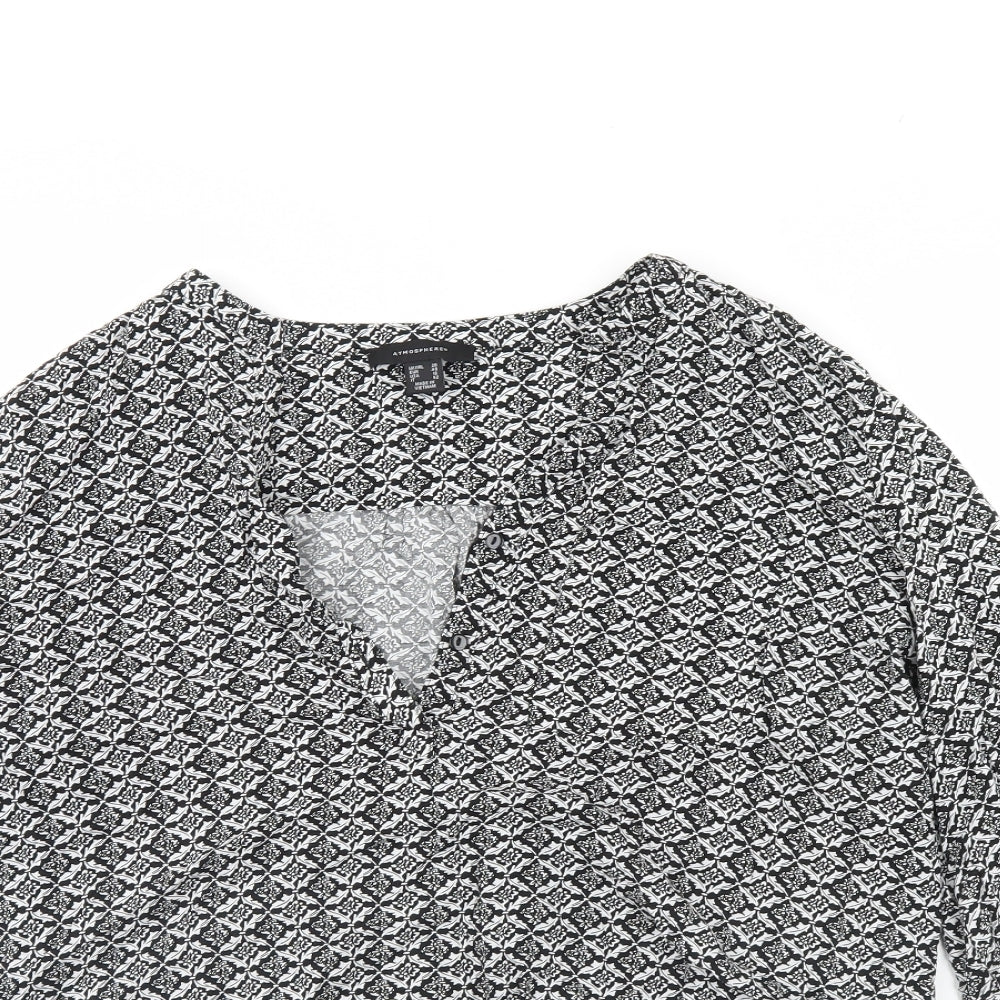 Atmosphere Womens Black Geometric  Basic Blouse Size 20