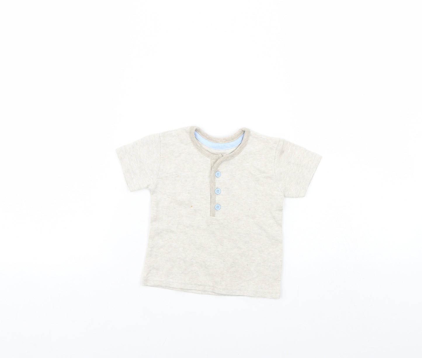 George Baby Beige Striped  Basic T-Shirt Size 3-6 Months