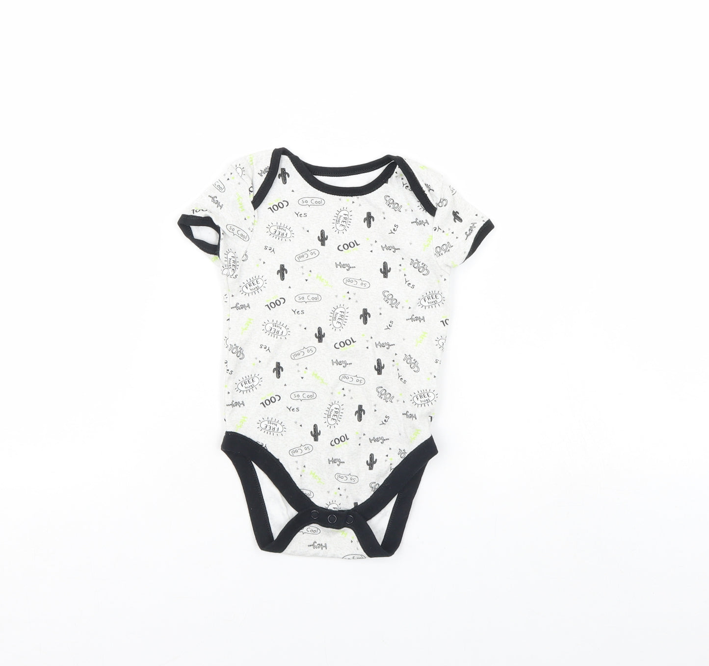 Primark Baby Grey Spotted  Babygrow One-Piece Size 9-12 Months