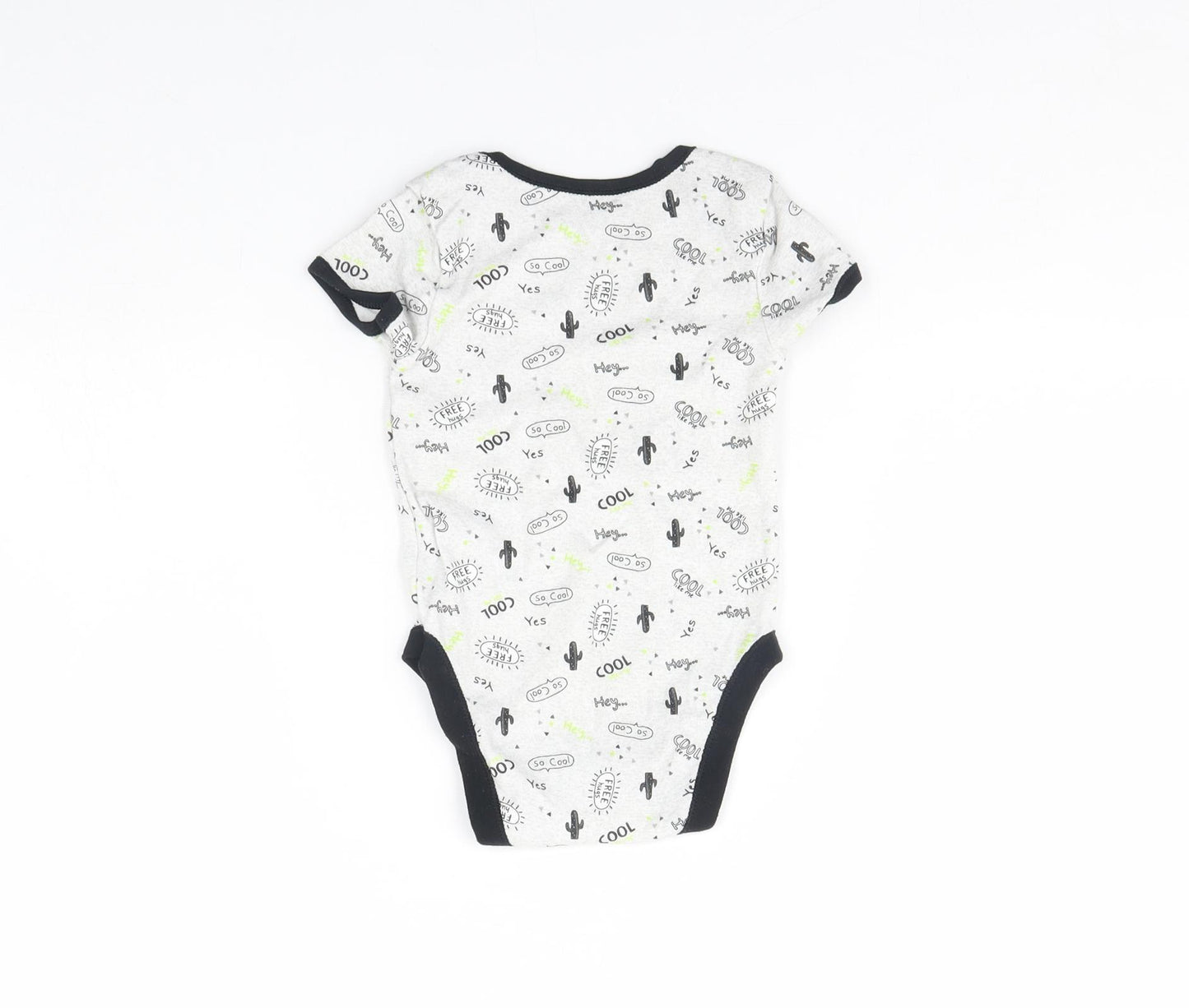 Primark Baby Grey Spotted  Babygrow One-Piece Size 9-12 Months
