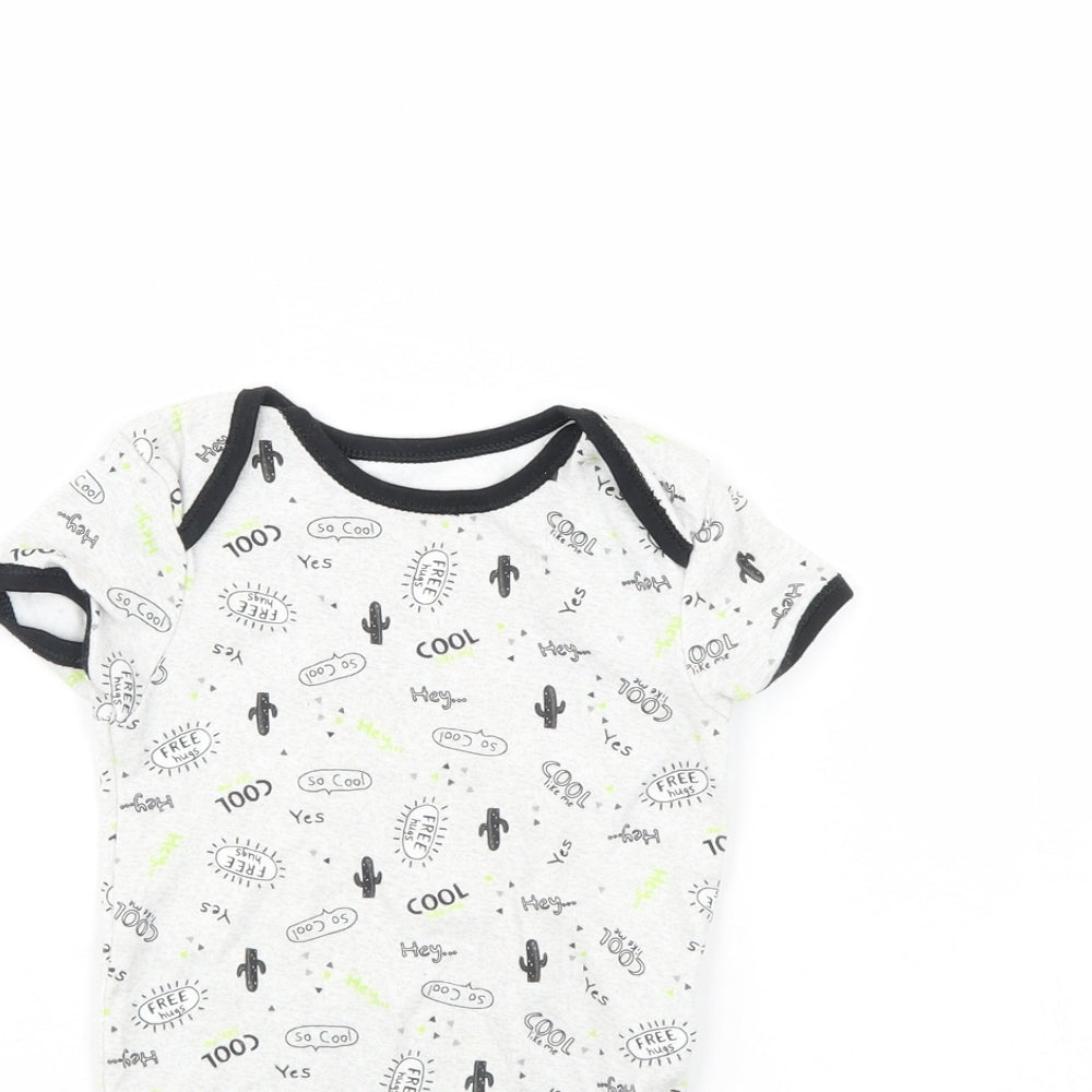 Primark Baby Grey Spotted  Babygrow One-Piece Size 9-12 Months