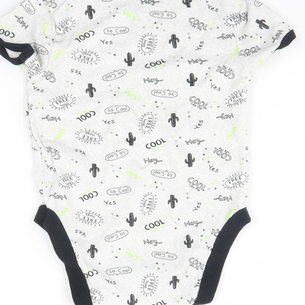 Primark Baby Grey Spotted  Babygrow One-Piece Size 9-12 Months