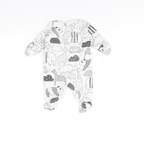NEXT Baby Grey Animal Print  Babygrow One-Piece Size 0-3 Months