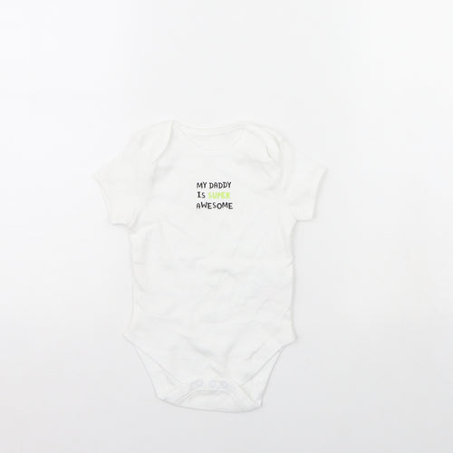 Primark Baby White   Babygrow One-Piece Size 9-12 Months  - my dad is the best