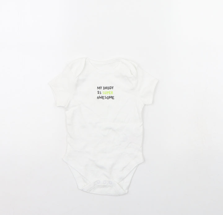 Primark Baby White Babygrow One-Piece Size 9-12 Months - my dad is the best