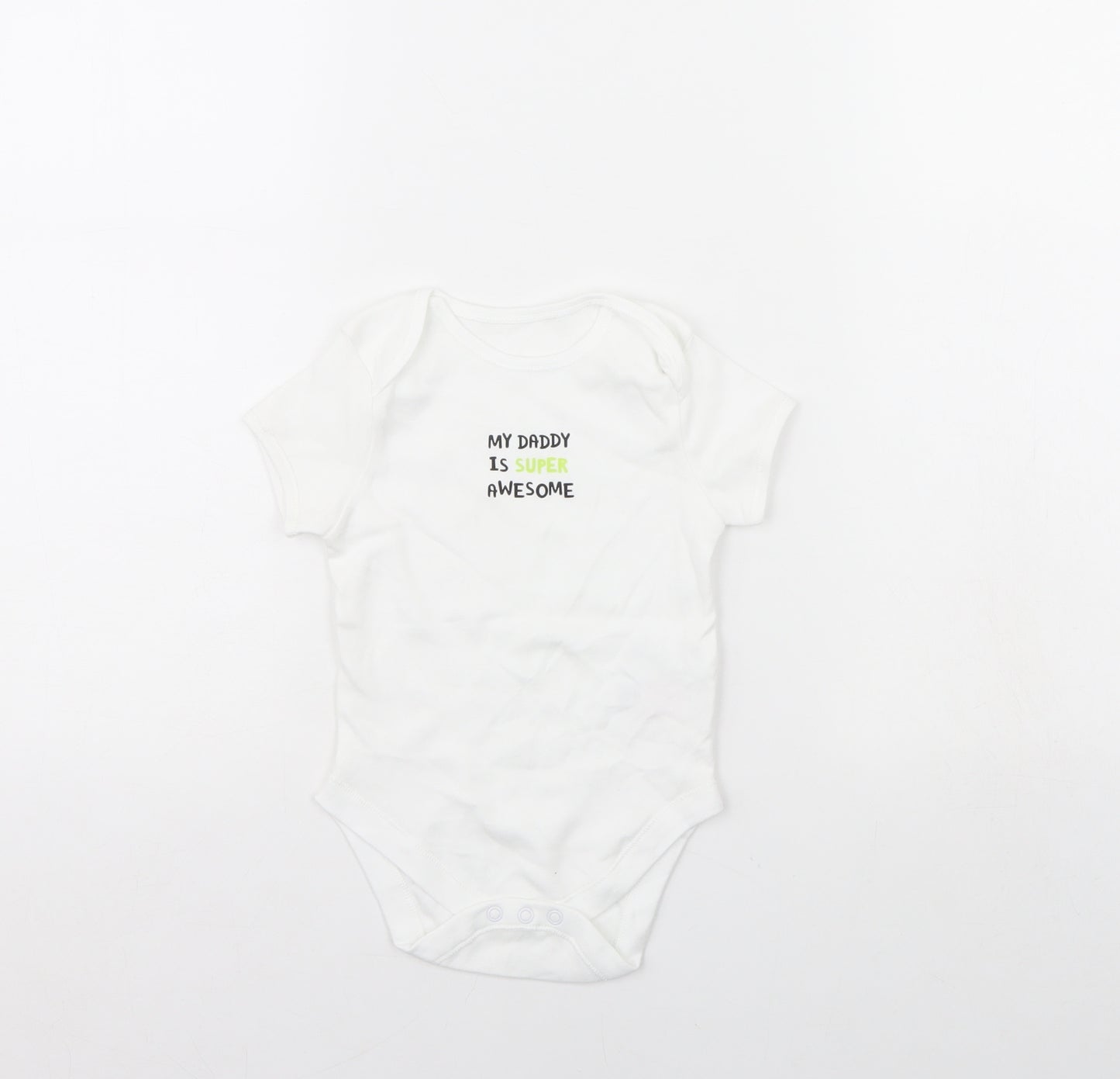 Primark Baby White   Babygrow One-Piece Size 9-12 Months  - my dad is the best