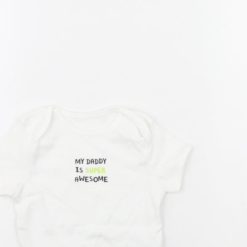Primark Baby White   Babygrow One-Piece Size 9-12 Months  - my dad is the best