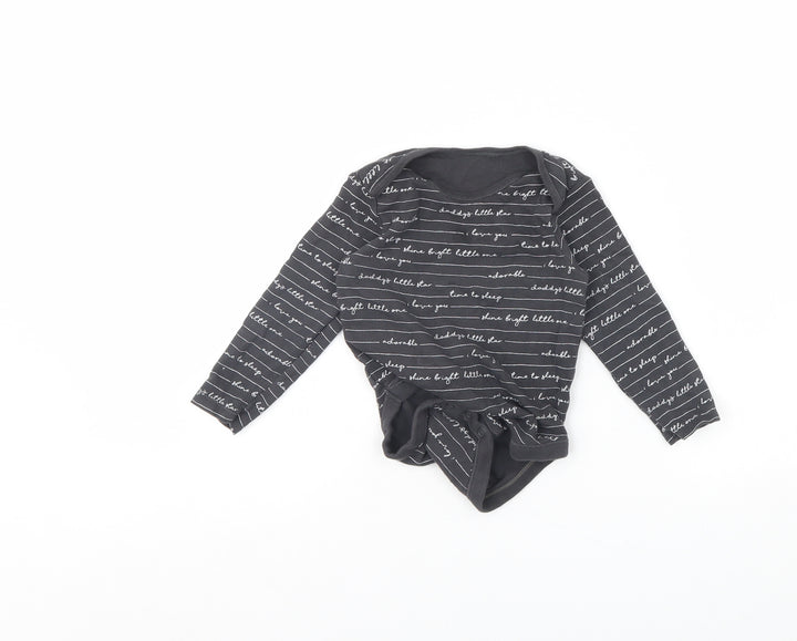 George Baby Grey Striped Babygrow One-Piece Size 18 Months
