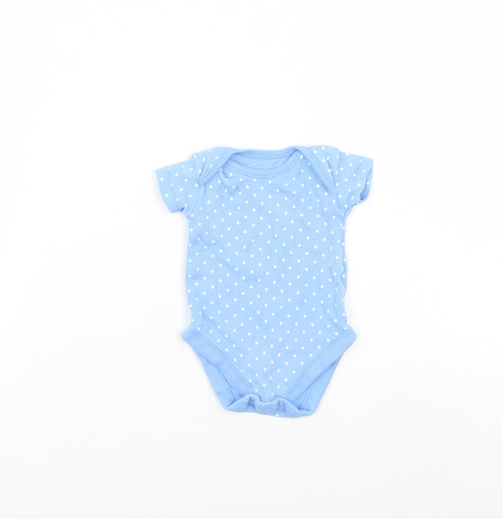 Nutmeg Baby Blue Spotted  Babygrow One-Piece Size 0-3 Months  - star detail