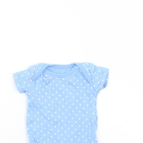 Nutmeg Baby Blue Spotted  Babygrow One-Piece Size 0-3 Months  - star detail
