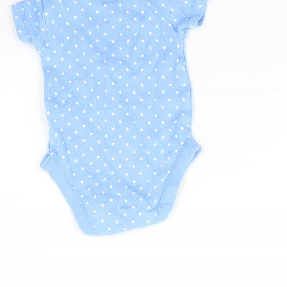 Nutmeg Baby Blue Spotted  Babygrow One-Piece Size 0-3 Months  - star detail