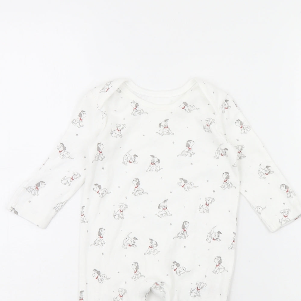 Disney Baby White Animal Print  Babygrow One-Piece Size 3-6 Months  - Disney