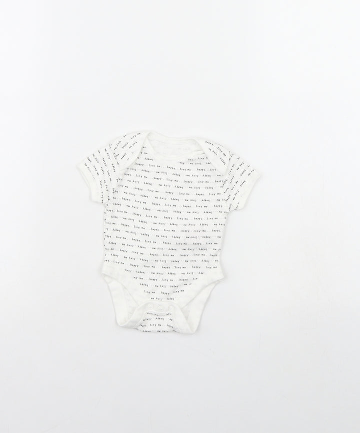 Primark Baby White   Babygrow One-Piece Size 0-3 Months  - TINY ME