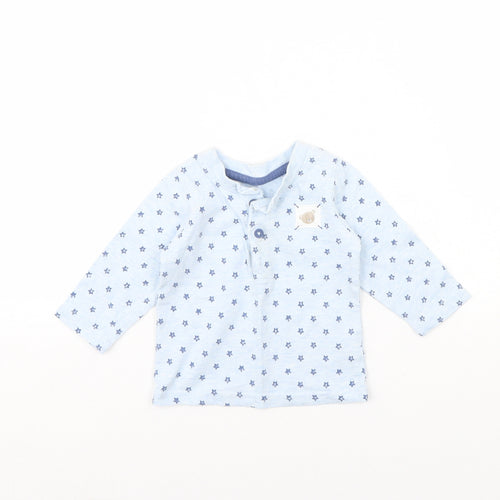 George Baby Blue Spotted  Basic T-Shirt Size 0-3 Months  - star detail
