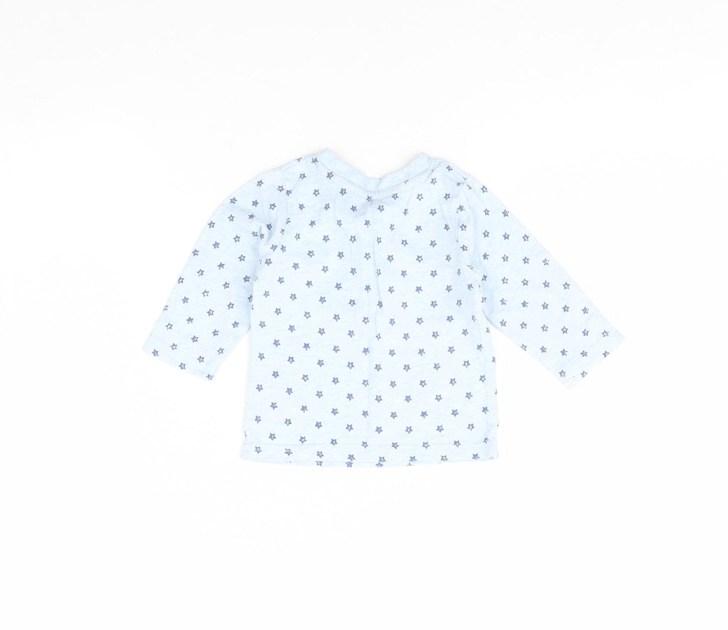 George Baby Blue Spotted  Basic T-Shirt Size 0-3 Months  - star detail