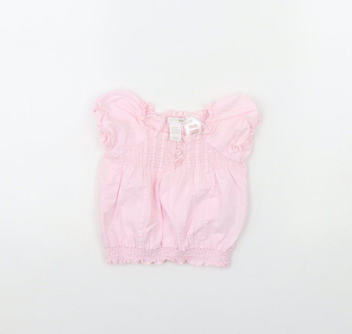 H&M Girls Pink   Basic Blouse Size 0-3 Months
