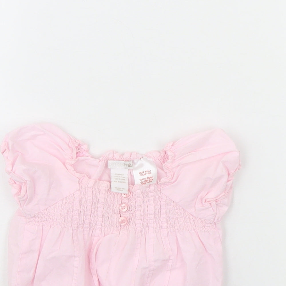 H&M Girls Pink   Basic Blouse Size 0-3 Months