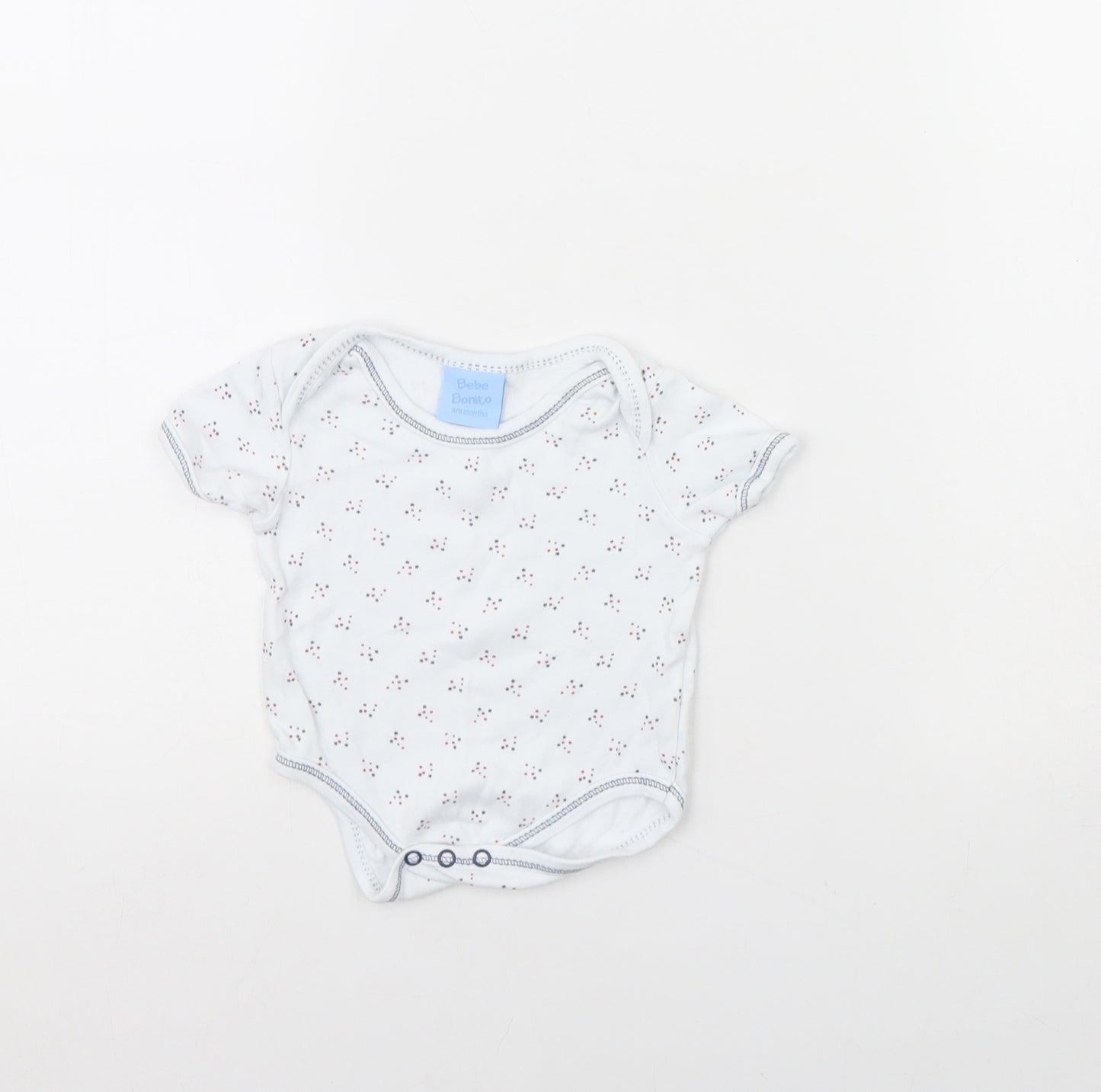 Bebe Bonito Baby White Flecked  Babygrow One-Piece Size 3-6 Months