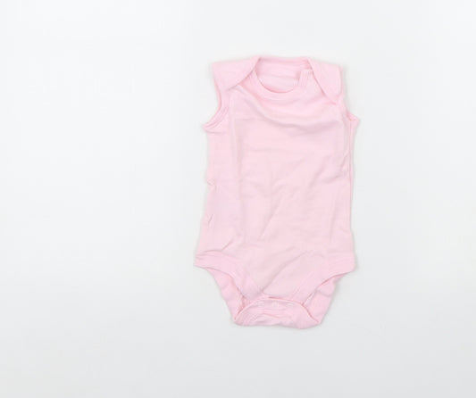Front view of Tu Baby Pink Babygrow One-Piece, size 3-6, Months