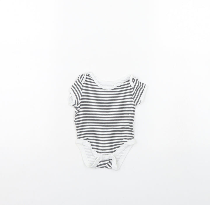 Primark Baby Grey Striped  Babygrow One-Piece Size 0-3 Months