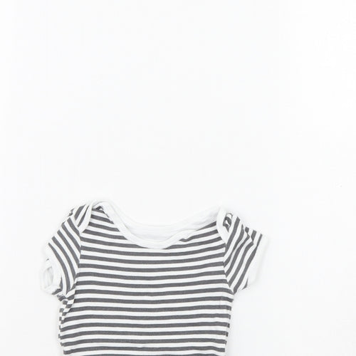 Primark Baby Grey Striped  Babygrow One-Piece Size 0-3 Months