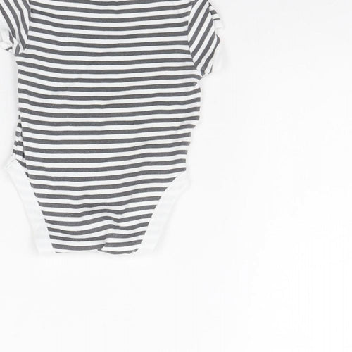Primark Baby Grey Striped  Babygrow One-Piece Size 0-3 Months