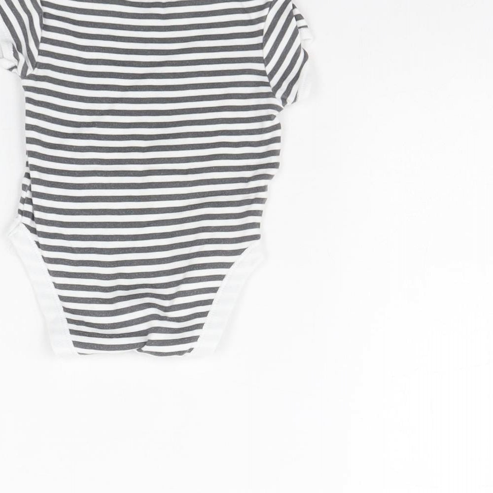 Primark Baby Grey Striped  Babygrow One-Piece Size 0-3 Months