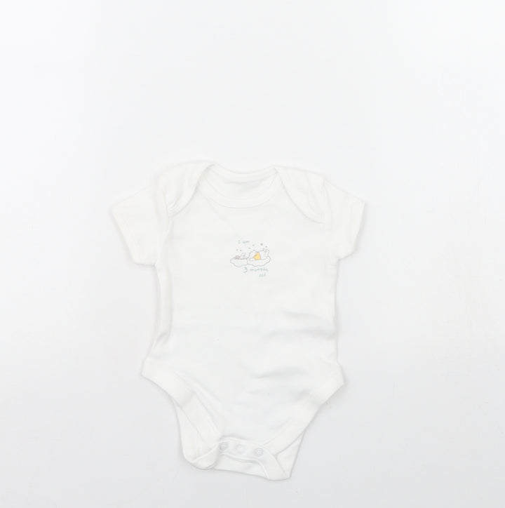 George Baby White   Babygrow One-Piece Size 0-3 Months