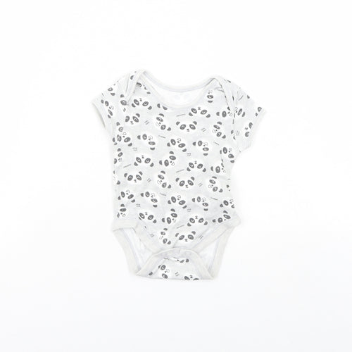 Primark Baby Grey Animal Print  Babygrow One-Piece Size 0-3 Months  - Panda