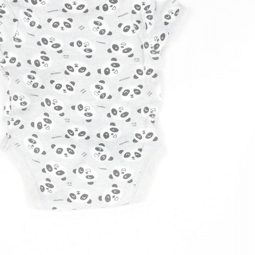 Primark Baby Grey Animal Print  Babygrow One-Piece Size 0-3 Months  - Panda