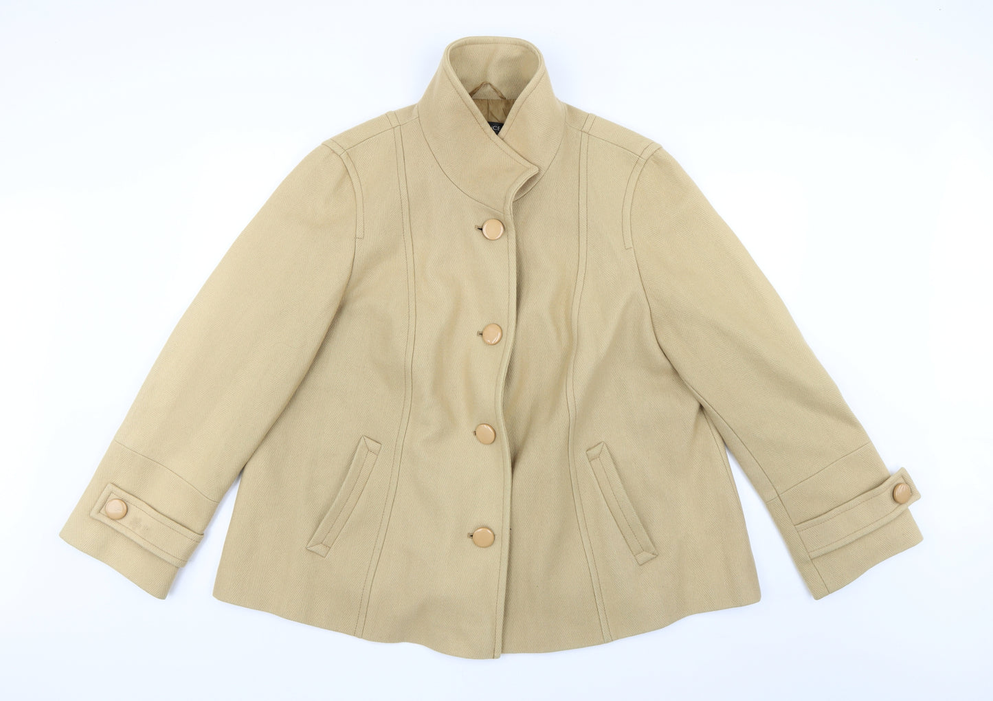 essence Womens Beige   Pea Coat Coat Size 22