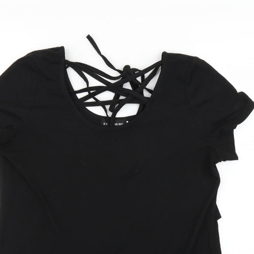 fancy cube Womens Black   Basic T-Shirt Size XL