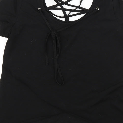fancy cube Womens Black   Basic T-Shirt Size XL