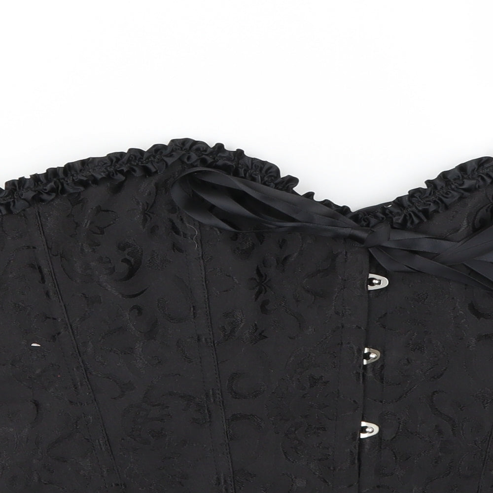 Preworn Womens Black Geometric  Basic Blouse Size 4XL